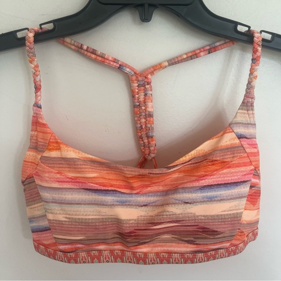 Woman’s Prana Adelina Orange Stripe & Southwest Bikini Swimsuit Top Size Small - Picture 1 of 13